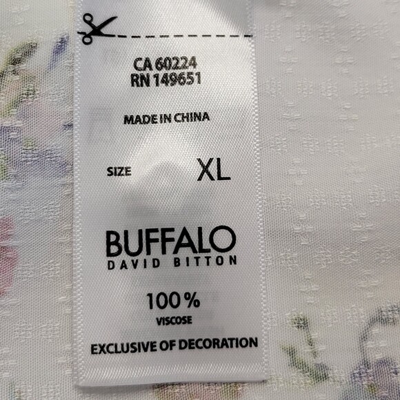 Buffalo David Bitton floral short sleeved blouse size XL - Picture 5 of 8